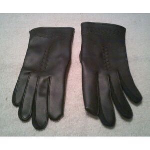 Vintage 9" women ‎ Black leather gloves